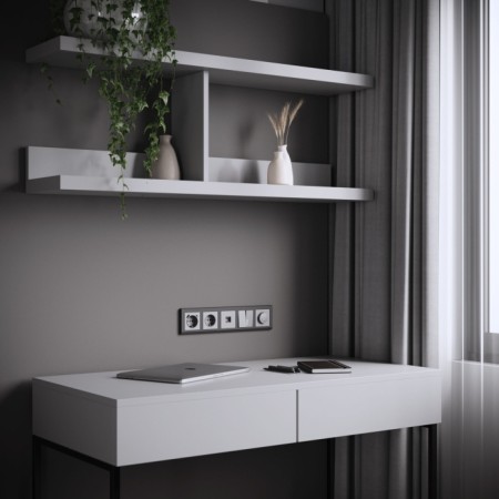 Розетка Встраиваемые механизмы серебряный матовый W1171765