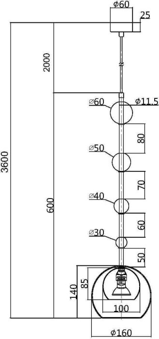 Подвесной светильник Ros MOD227PL-01B1