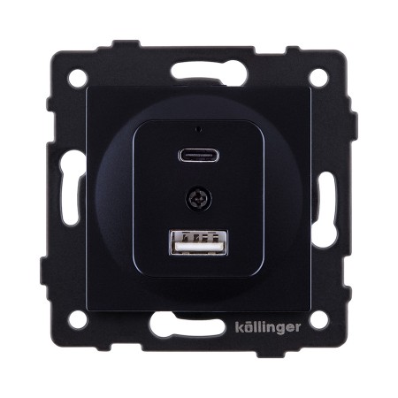 Розетка USB A+C 20W, черный Kollinger REA-037BK для Aspekt, Eleganz, Reflex
