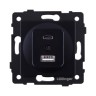 Розетка USB A+C 20W, черный Kollinger REA-037BK для Aspekt, Eleganz, Reflex