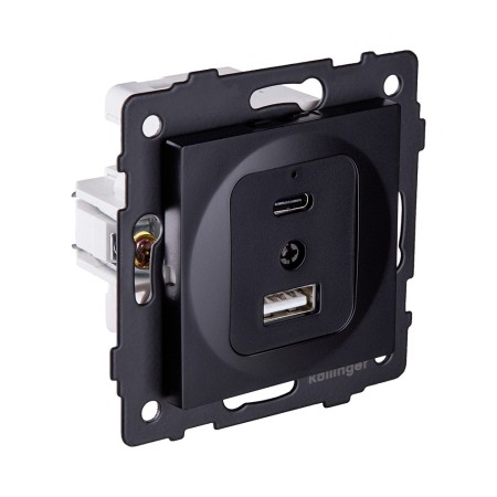 Розетка USB A+C 20W, черный Kollinger REA-037BK для Aspekt, Eleganz, Reflex