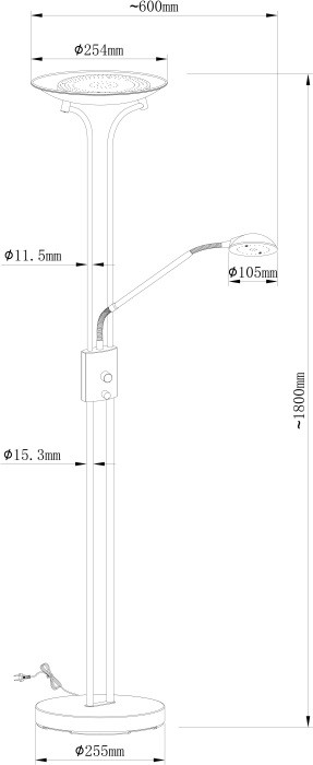 Торшер Duetto A4329PN-2SS