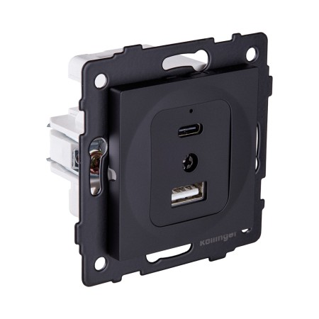 Розетка USB A+C 20W, черный матовый Kollinger REA-037BM для Aspekt, Eleganz, Reflex