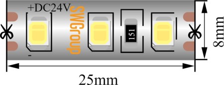 Светодиодная лента SWG2120 SWG2120-24-9.6-WW-65-M