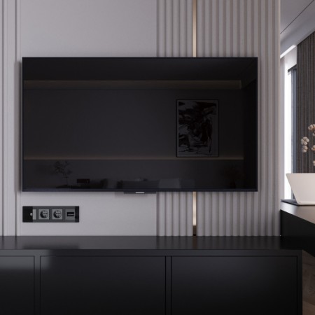 Розетка Встраиваемые механизмы черные акриловые W1183048