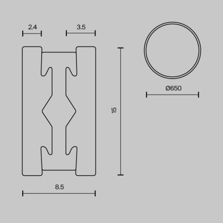 Шинопровод Maytoni Technical TRX154-R-D650-BS