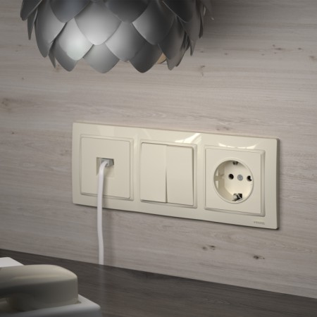 Розетка Встраиваемые механизмы слоновая кость W1181003