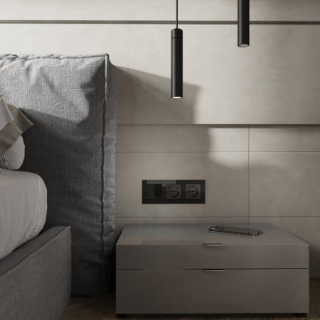 Розетка Встраиваемые механизмы черные акриловые W1171748