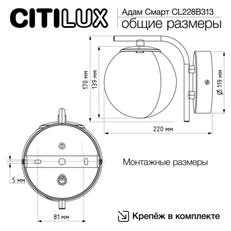 Бра Citilux CL228B313