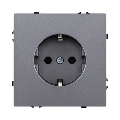 Розетка штепсельная SCHUKO 16A/250 В, серый Kollinger Eclipse EC-014GY