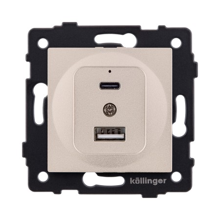 Розетка USB A+C 20W, золотой Kollinger REA-037GD для Aspekt, Eleganz, Reflex