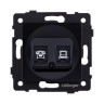 Розетка двойная RJ11 + RJ45 Cat.6, черный Kollinger REA-011BK для Aspekt, Eleganz, Reflex
