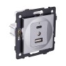Розетка USB A+C 20W, серый Kollinger REA-037GY для Aspekt, Eleganz, Reflex