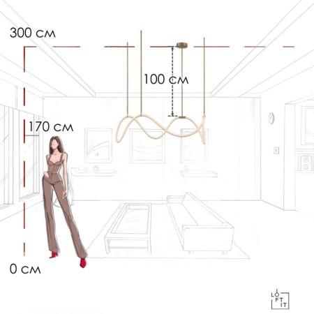 Подвесной светильник LOFT IT 10388P/C Brass