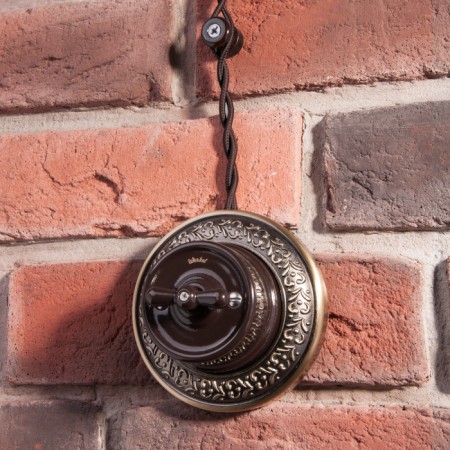 Переключатель Накладные ретро механизмы Ретро коричневые W5612014