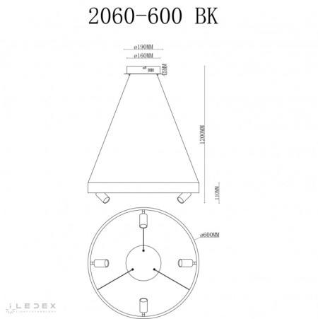 Подвесная люстра iLedex 2060-D600 BK