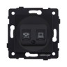Розетка двойная RJ11 + RJ45 Cat.6, черный матовый Kollinger REA-011BM для Aspekt, Eleganz, Reflex