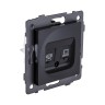 Розетка двойная RJ11 + RJ45 Cat.6, черный матовый Kollinger REA-011BM для Aspekt, Eleganz, Reflex