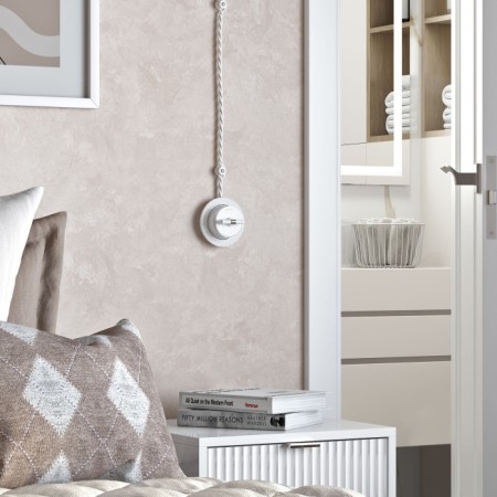 Переключатель Накладные механизмы Vintage белый матовый/хром W5812050