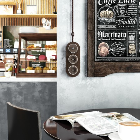 Переключатель Накладные механизмы Vintage мокко матовый/хром W5812052