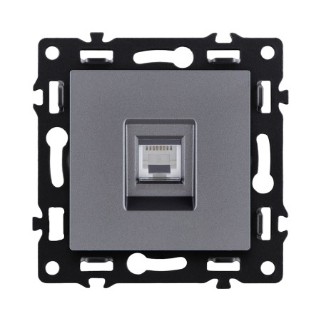 Розетка Ethernet RJ45 Cat.6, серый Kollinger Asthetik AS-017GY