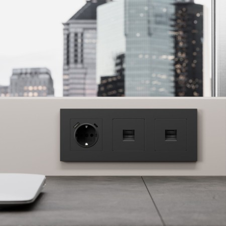 Розетка Встраиваемые механизмы черные матовый W5120108