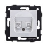 Розетка двойная RJ11 + RJ45 Cat.6, белый Kollinger REA-011WH для Aspekt, Eleganz, Reflex