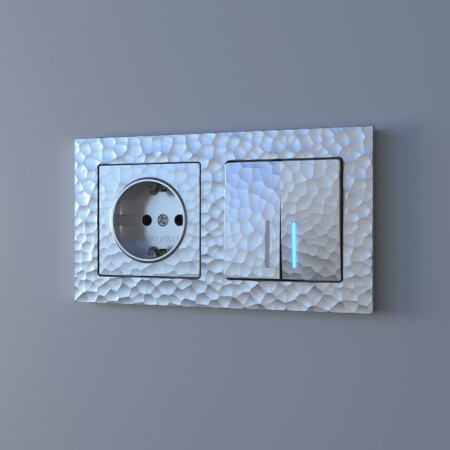 Розетка Встраиваемые механизмы Hammer серебряные W1271106