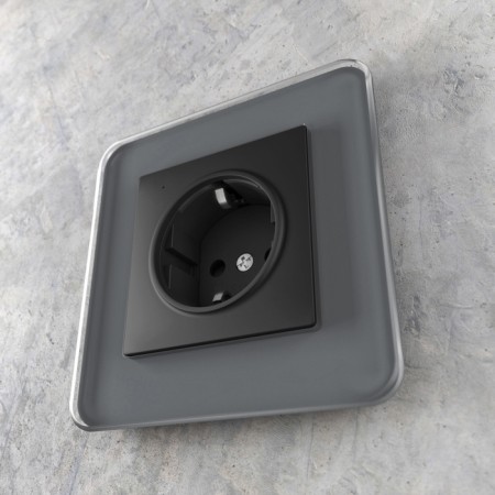 Розетка Встраиваемые механизмы черные матовый W1171408