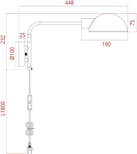 Бра Zetta A7055AP-1BK