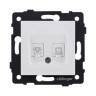 Розетка двойная RJ11 + RJ45 Cat.6, белый матовый Kollinger REA-011WM для Aspekt, Eleganz, Reflex