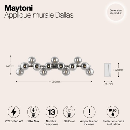 Настенный светильник Dallas MOD547WL-13CH