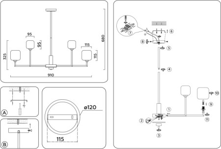 Потолочная люстра HIGH LIGHT LH53005