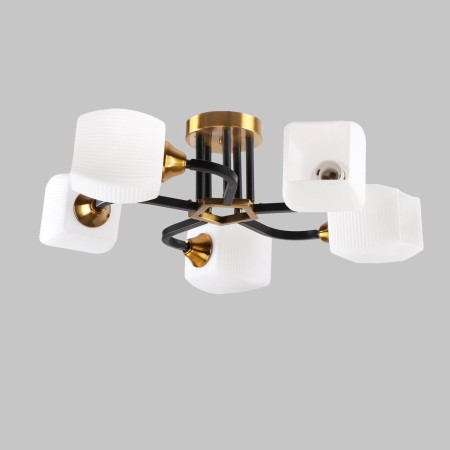 Люстра потолочная, 5*E27, черный+ золотая бронза MD.52009-5-S-BK-GAB