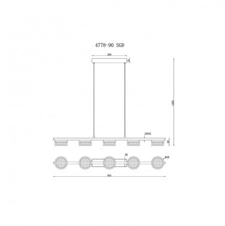 Подвесная люстра iLedex 4778-90 MBK+SGD