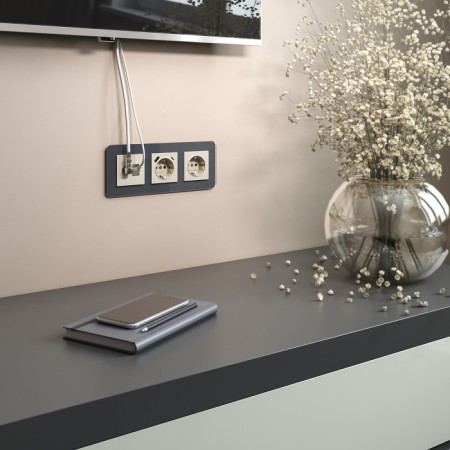 Розетка Встраиваемые механизмы слоновая кость W1181303