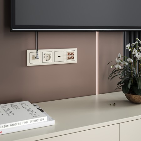 Розетка Встраиваемые механизмы слоновая кость W1181303