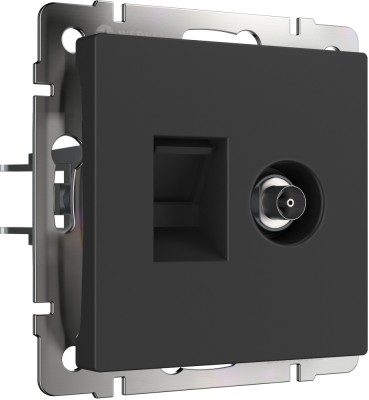 Розетка Встраиваемые механизмы черные матовый W1181308
