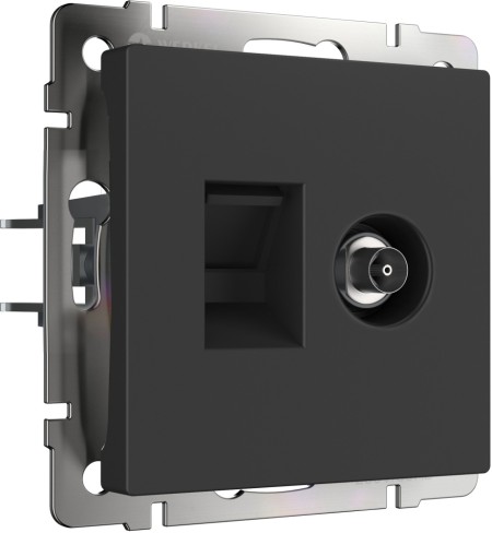 Розетка Встраиваемые механизмы черные матовый W1181308