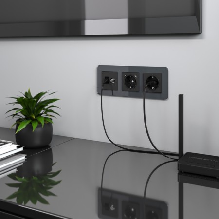 Розетка Встраиваемые механизмы черные матовый W1181308