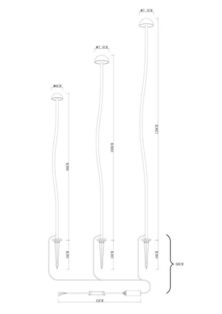 Грунтовый светильник Motus A1081PA-3BK