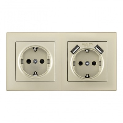 Розетка Arte Milano SET06-2-47-1-40-1 shampan