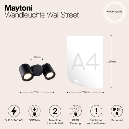 Настенный светильник уличный Wall Street O010WL-02B