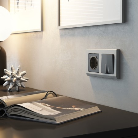 Выключатель Встраиваемые механизмы графит матовый W1120164