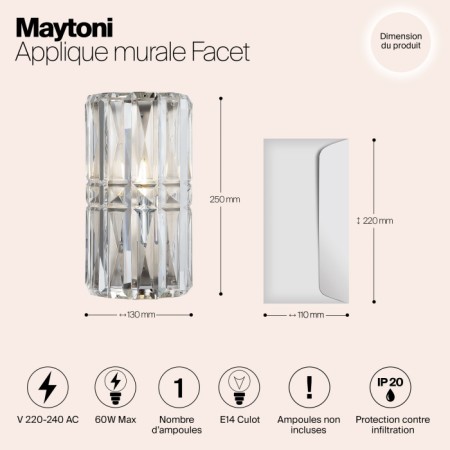 Бра Facet MOD094WL-01CH