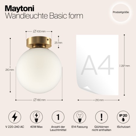 Настенно-потолочный светильник Basic form MOD321WL-01G2