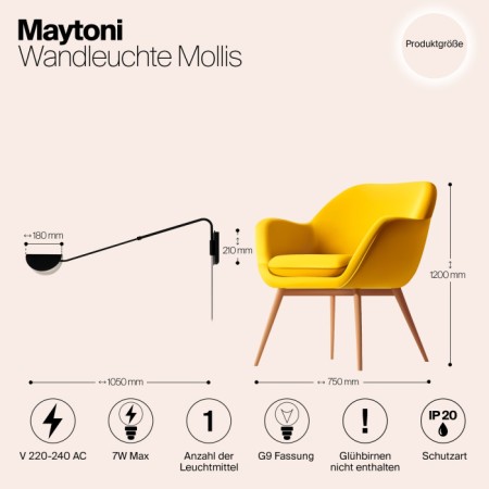 Бра Mollis MOD126WL-01B1