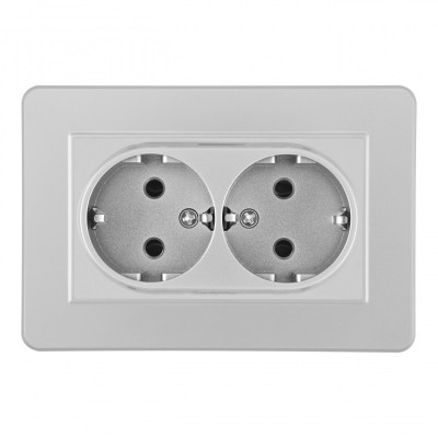 Розетка Arte Milano SET16-double-40-2 silver