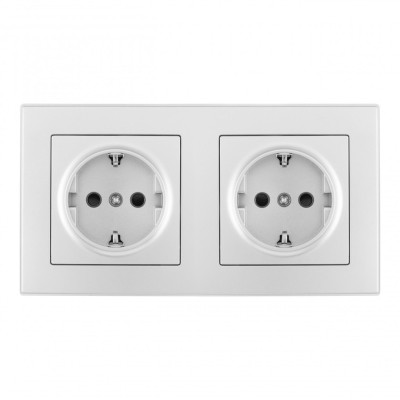 Розетка Arte Milano SET06-2-40-1x2 silver