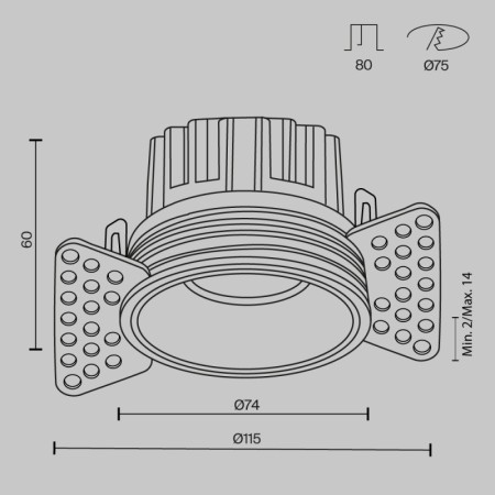Встраиваемый светильник Maytoni Technical DL058-12W3K-TRS-BS
